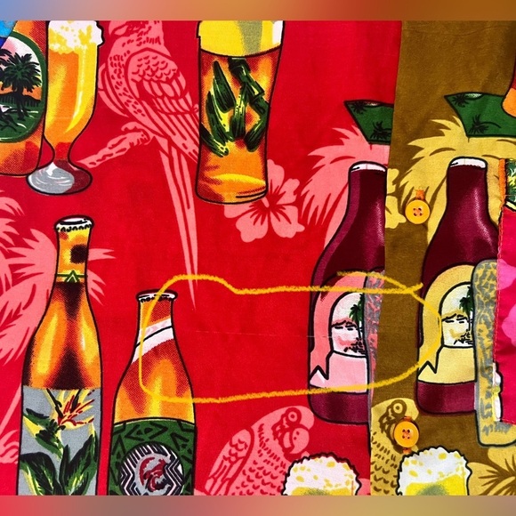 VHO Funky Hawaiian Beer Short Sleeve Button Down Shirt Medium R1 - Picture 11 of 13
